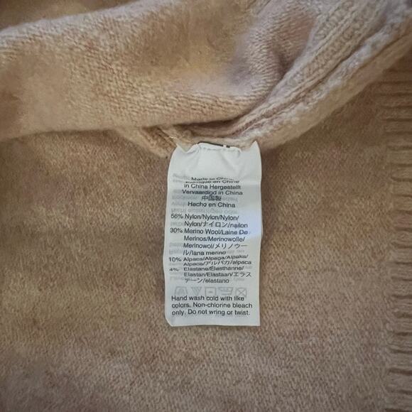 J. Crew Tan Merino Wool Alpaca Blend Cozy Longline Sweater XS - Picture 7 of 9